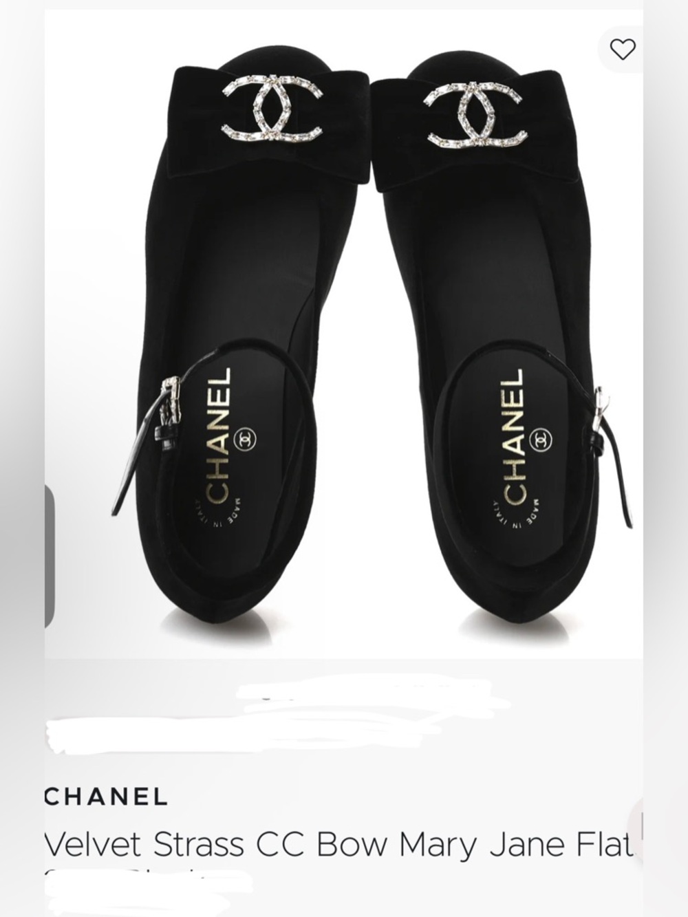 NWOT CHANEL 24K Black Velour Crystal CC-bow Embellished Ankle-Strap Flats 37 - Picture 16 of 16